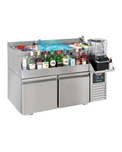 REFRIGERATED COUNTER 2 DOORS WITH COCKTAIL BAR STATION