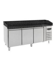 PIZZA COUNTER 3 DOORS BLACK GRANITE WORKTOP